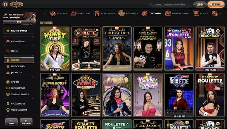 Live-Spiele bei Gransino: Roulette, Blackjack, Gameshows